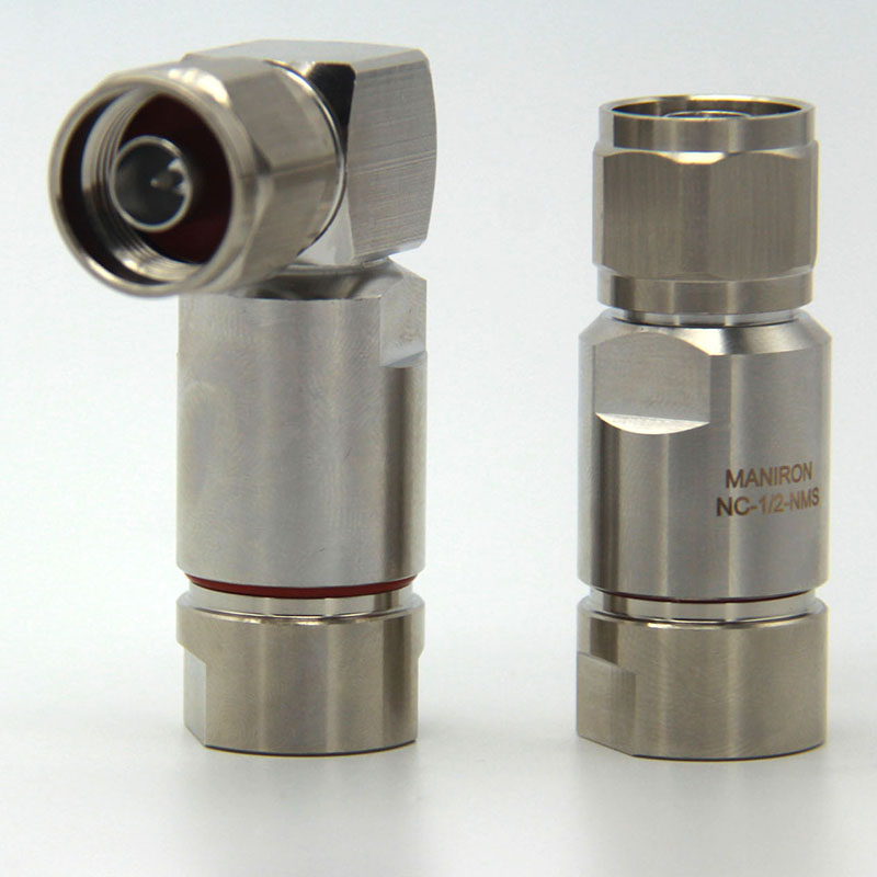 RF coaxial connector 1/2" Male Right Angle